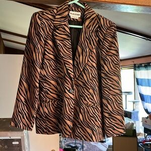 Tiger striped dress jacket ladies 10 petite
